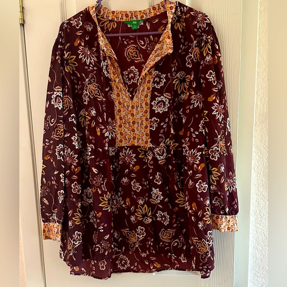 dip Tops - Dip‎ burgundy and orange floral